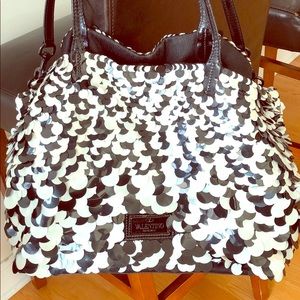 - Black and white sequin Valentino tote bag